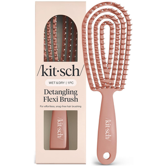 Kitsch Hair Brush Detangler – Flexi Flow Hair Brush for Women, Men & Kids | Detangling Brushes for Curly Hair with Bendable Frame, Bounce Curl Defining Brush for Wet or Dry Strands - Terracotta