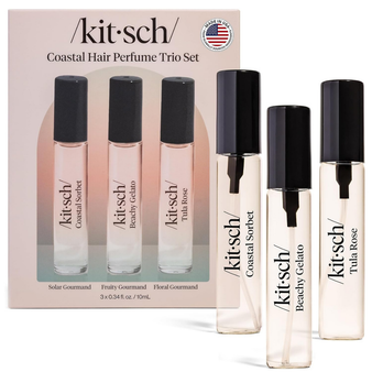 Kitsch Hair Perfume for Women- Trio Set | Deodorizing & Patented Odor-Eliminating Technology Hair Spray & Body Mist- Freshen Hair, Body & Pillows - Tula Rose, Beachy Gelato & Coastal Sorbet- 3 x 10mL