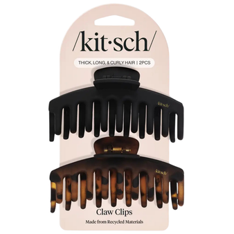 Kitsch Oversized Matte Claw Clips for Thick, Long & Curly Hair - 2pc Set