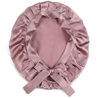Zulfees 22 Momme Mulberry silk bonnet in pale mauve