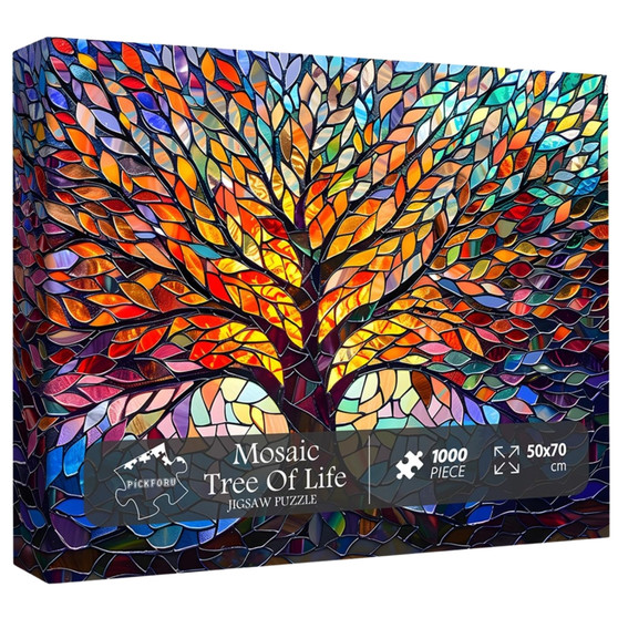 Mosaic Tree of Life 1000 Piece Jigsaw Puzzle for Adults