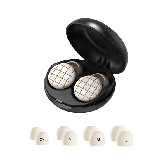 DreamCheck Earplugs with Portable Carry Case and 4 Sizes Ear Tips -  Starlight and White Earplugs