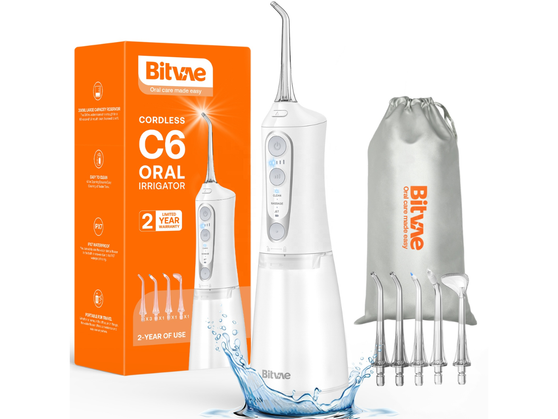 Water Flosser Bitvae C6 in White, Cordless Water Flosser, Oral Irrigator, Water Jet Floss