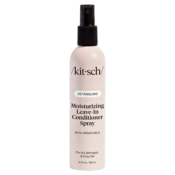 Kitsch Argan Milk Leave In Conditioner Spray – Hair Detangler Spray for Curly, Wavy, Fine, Dry & Damaged Hair - Silicone-Free | Ideal Gifts for Women