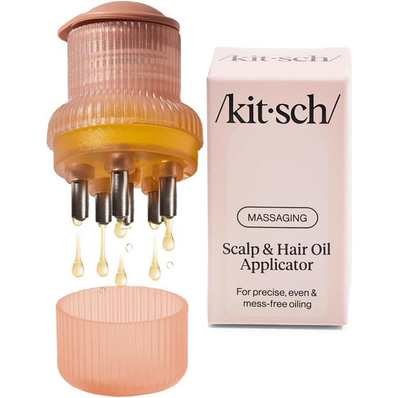 Kitsch Scalp & Hair Oil Applicator – Stainless Steel Bristles Scalp Oil Applicator for Even Distribution, Mess-Free Oiling & Head Massager Scalp – Precision Hair Care Tool for Roots & All Hair Types