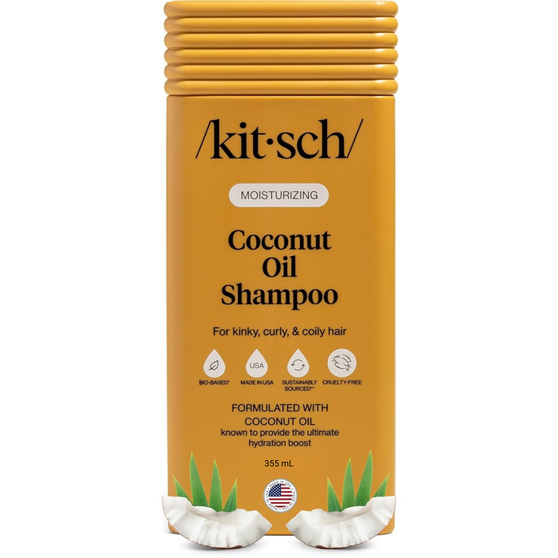 Kitsch Moisturizing Coconut Oil Liquid Conditioner for Women & Men – Coconut Oil Hair Conditioner for Kinky, Curly & Coily Hair – Deep Moisture, Shine & Manageability, Color-Safe Hair Care