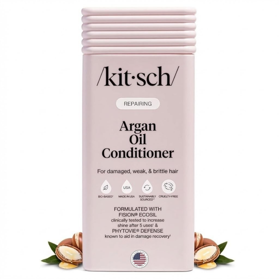 Kitsch Repairing Argan Oil Liquid Conditioner for Women & Men – Argan Oil for Hair, For Shine, Smoothness & Damage Recovery, Hair Repair – Clean, Color-Safe Hair Care