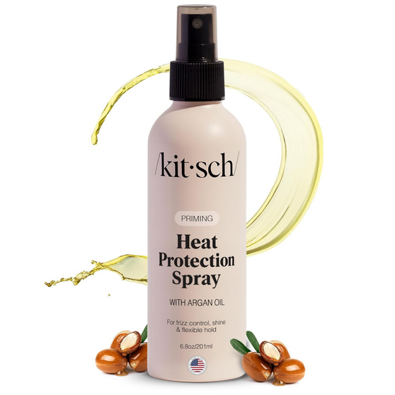 Kitsch Heat Protection Spray for Hair – Heat Protectant for Hair with Argan Oil – Styling Hair Spray for Frizz Control, Shine & Damage Protection – Protects Strands | Ideal Gifts for Women