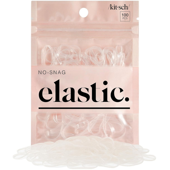 Kitsch No Snag Small Elastic Hair Ties - 1pack, 100pcs | Rubber Bands for Hair