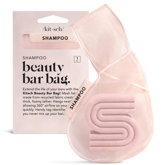 Kitsch Bar Soap Saver Pouch – Patented Mesh Soap Bag for Shampoo and Conditioner Bars - Extends Use & Prevents Soggy Mess - Recycled Beauty Bar Bag, Eco-Friendly - Blush