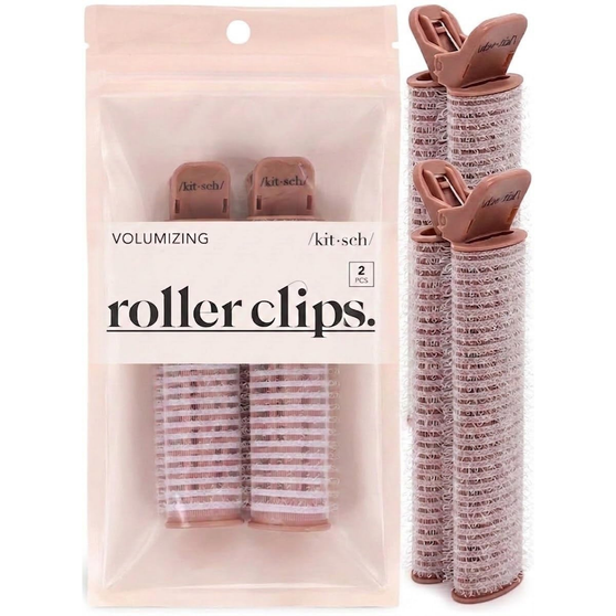Kitsch Volumizing Hair Clips for Women - Hair Rollers for Volume & Curls - Volumizing Hair Products, Hair Roller Clips for Effortless Curls That Last - 2pc, Terracotta