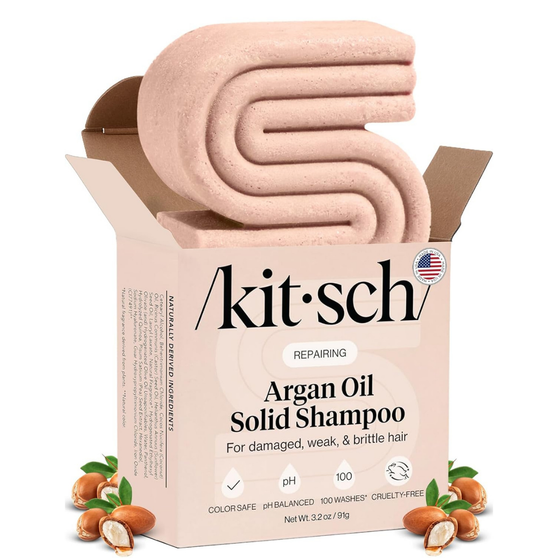 Kitsch Argan Oil Shampoo Bar for Hair Growth – Repairing Hair Shampoo for Women & Men – Strengthening & Moisturizing Hair Care – Paraben, Phthalates, Silicone & Sulfate Free - Made in USA