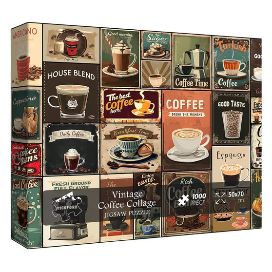 Vintage Coffee Collage Jigsaw Puzzle 1000 Pieces