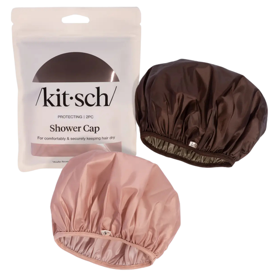 Kitsch Shower Cap 2pc Set - Terracotta & Brown