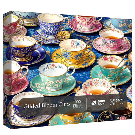 Gilded Bloom Cups Jigsaw Puzzle 1000 Piece