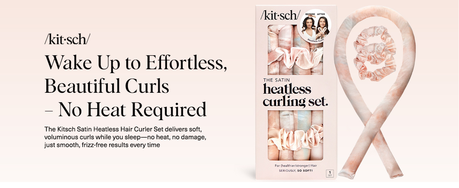 Kitsch Satin Heatless Curling Set - Sunset Tie Dye