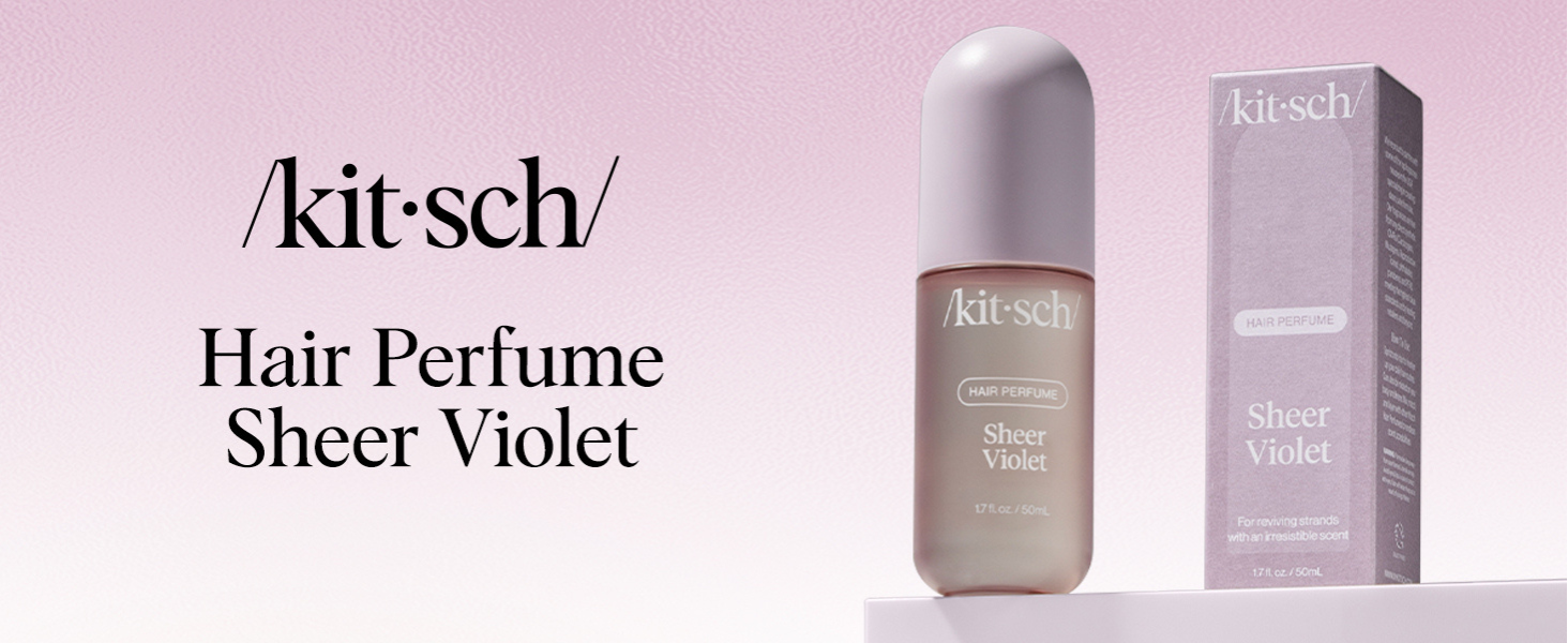 Kitsch Hair Perfume for Women - Sheer Violet | Clean, Deodorizing & Patented Odor-Eliminating Technology Hair Spray & Body Mist - Freshen Hair, Body & Pillows - Raspberry, Soft Musk Scent - 50mL