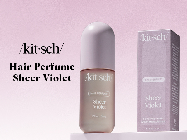 Kitsch Hair Perfume for Women - Sheer Violet | Clean, Deodorizing & Patented Odor-Eliminating Technology Hair Spray & Body Mist - Freshen Hair, Body & Pillows - Raspberry, Soft Musk Scent - 50mL
