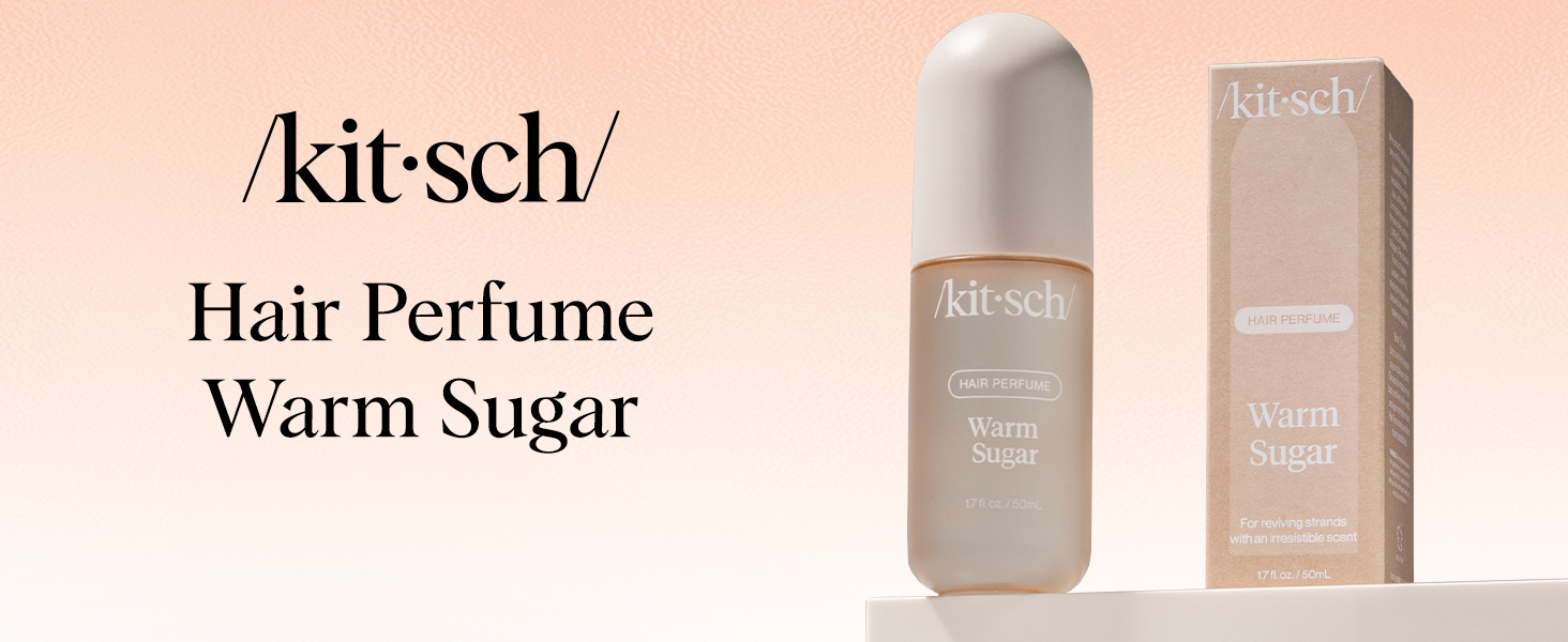 Kitsch Hair Perfume for Women - Warm Sugar | Clean, Deodorizing & Patented Odor-Eliminating Technology Hair Spray & Body Mist - Freshen Hair, Body & Pillows - Pink Grapefruit & Vanilla Scent - 50mL