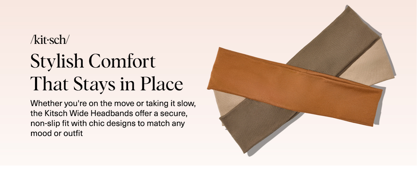 Kitsch Headbands for Women Non Slip - Running Headbands for Girls, Ideal for Working Out, Yoga, Gym, or Lounging | Stretchy Head Bands | Fashion Hair Accessories - Sedona, 3pcs