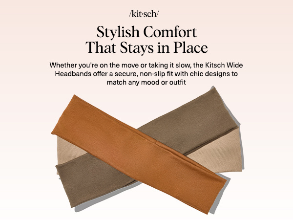 Kitsch Headbands for Women Non Slip - Running Headbands for Girls, Ideal for Working Out, Yoga, Gym, or Lounging | Stretchy Head Bands | Fashion Hair Accessories - Sedona, 3pcs