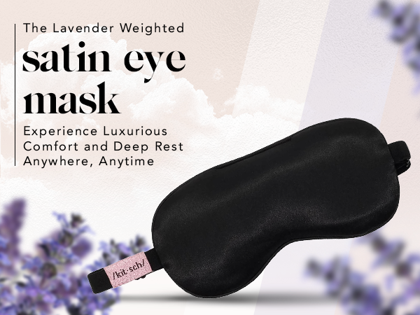 Kitsch Weighted Satin Sleep Mask - Weighted Eye Masks for Sleep and Travel - Lavender Sleeping Mask for Women and Men - Light Blocking, Adjustable Strap, Ultra-Soft (116g)