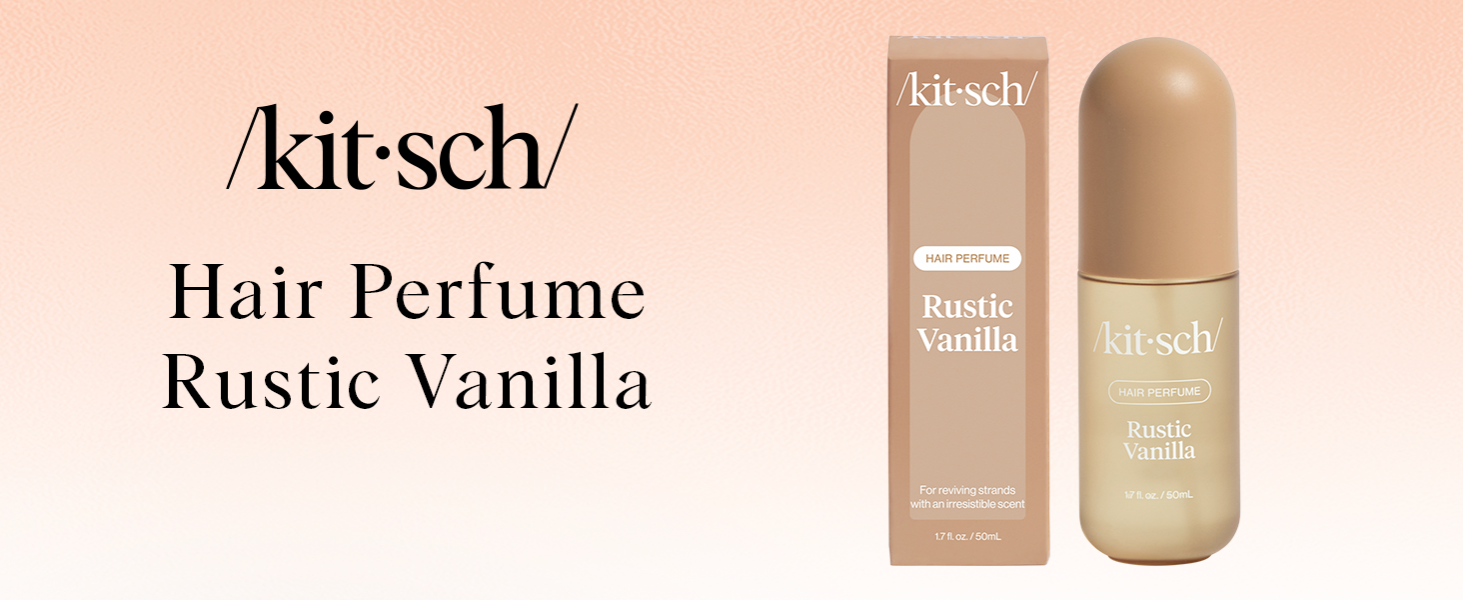 Kitsch Hair Perfume for Women - Rustic Vanilla | Clean, Deodorizing & Patented Odor-Eliminating Technology Hair Spray & Body Mist - Freshen Hair, Pillows - Warm Tonka, Vanilla & Cedar Blend - 50 mL