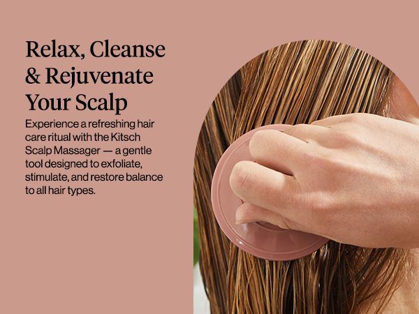 Kitsch Scalp Massager for Hair Care - Scalp Scrubber, Shampoo Brush & Exfoliator for Scalps- Hair Scrubber for Relaxing Bath - Terracotta