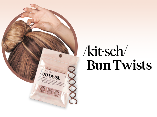 Kitsch Spiral Bobby Pins for Girls and Women - Hair Bun Maker | Rounded Tips, Chip-Resistant Bun Twist Spiral Hair Pins | Secure Hold All-Day | Ideal Gifts for Women - 3Pcs, Brown