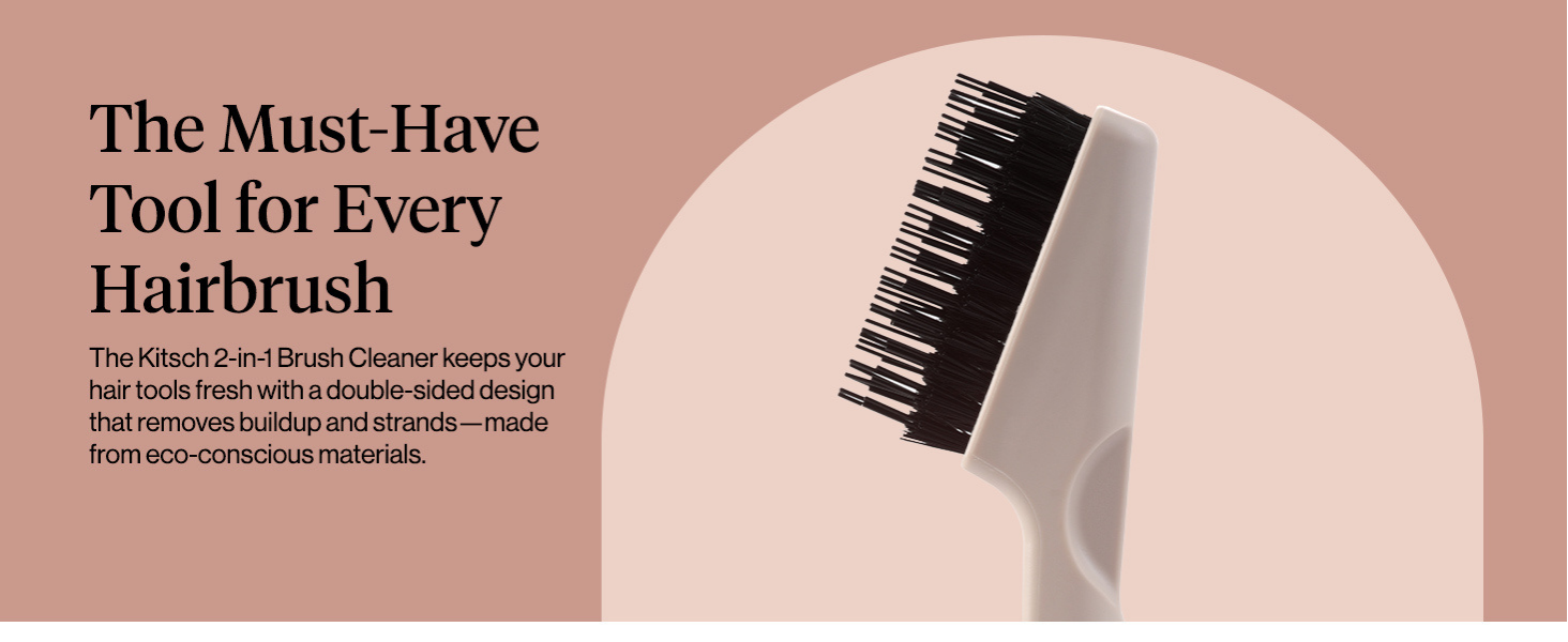 Kitsch Hair Brush Cleaner Tool | Double-Sided 2-in-1 Brush Cleaner for Hair Brushes & Combs | Eco-Friendly Cleaning Tool with Pick & Bristles, Perfect Gifts for Women | Hair Stylist Essentials