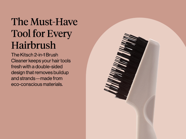 Kitsch Hair Brush Cleaner Tool | Double-Sided 2-in-1 Brush Cleaner for Hair Brushes & Combs | Eco-Friendly Cleaning Tool with Pick & Bristles, Perfect Gifts for Women | Hair Stylist Essentials