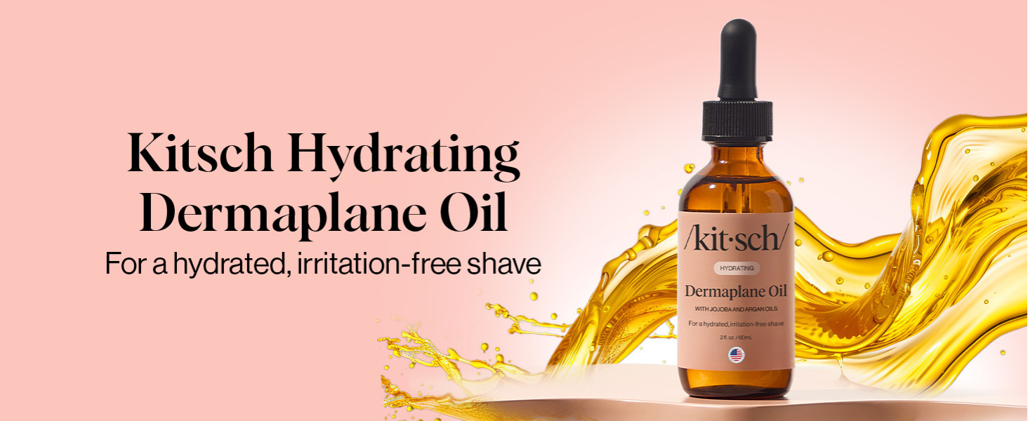 Kitsch Dermaplane Face Oil with Jojoba & Argan Oil – Hydrating Facial Formula for Dermaplaning Tool, Gua Sha & Razor Use – Irritation-Free Shave Oil for Soft, Radiant Skin - 60mL