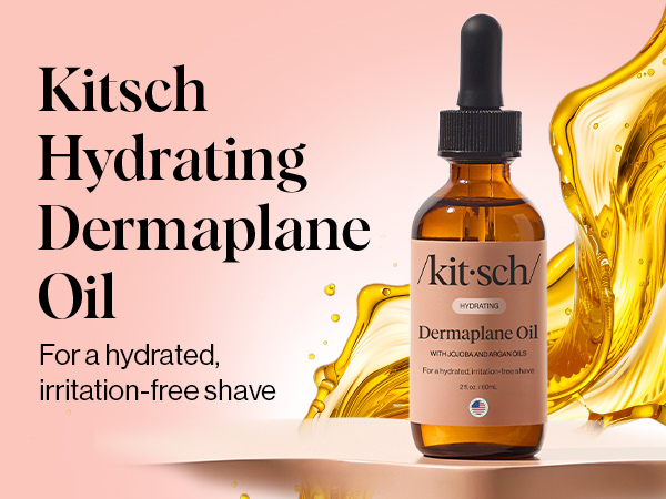 Kitsch Dermaplane Face Oil with Jojoba & Argan Oil – Hydrating Facial Formula for Dermaplaning Tool, Gua Sha & Razor Use – Irritation-Free Shave Oil for Soft, Radiant Skin - 60mL