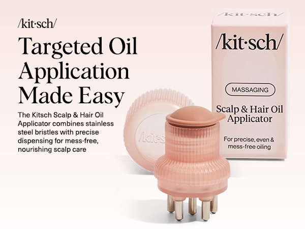 Kitsch Scalp & Hair Oil Applicator &ndash; Stainless Steel Bristles Scalp Oil Applicator for Even Distribution, Mess-Free Oiling & Head Massager Scalp &ndash; Precision Hair Care Tool for Roots & All Hair Types