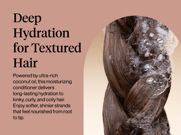 Kitsch Moisturizing Coconut Oil Liquid Conditioner for Women & Men &ndash; Coconut Oil Hair Conditioner for Kinky, Curly & Coily Hair &ndash; Deep Moisture, Shine & Manageability, Color-Safe Hair Care