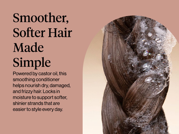 Kitsch Smoothing Castor Oil Liquid Conditioner for Women and Men &ndash; Nourishing Hair Conditioner for Dry, Damaged & Frizzy Hair &ndash; Clean, Color-Safe Hair Care, Bio-Based Formula, Made in USA