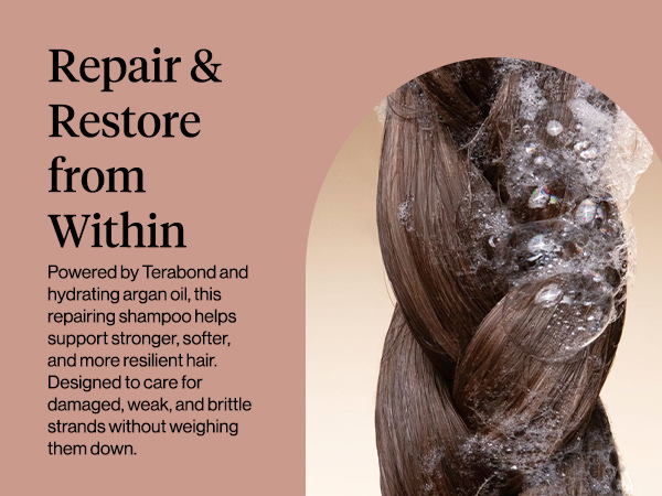 Kitsch Repairing Argan Oil Shampoo for Men & Women w/Terabond&trade; &ndash; Argan Oil for Hair, Repairs & Renews Damaged, Weak, & Brittle Hair &ndash; Silicone, Paraben & Sulfate Free Shampoo for Hair Care