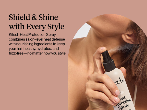Kitsch Heat Protection Spray for Hair &ndash; Heat Protectant for Hair with Argan Oil &ndash; Styling Hair Spray for Frizz Control, Shine & Damage Protection &ndash; Protects Strands | Ideal Gifts for Women