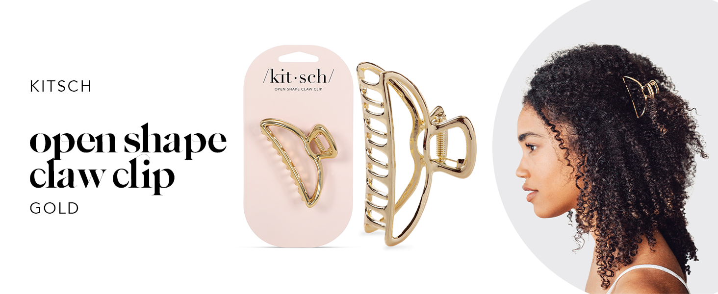 Kitsch Metal Hair Clips for Women - Durable & Elegant Metal Claw Clips, Perfect for Everyday Use & Special Occasions | Ideal Gifts for Women - Gold, 1 Pc