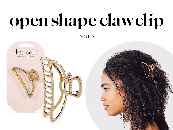 Kitsch Metal Hair Clips for Women - Durable & Elegant Metal Claw Clips, Perfect for Everyday Use & Special Occasions | Ideal Gifts for Women - Gold, 1 Pc