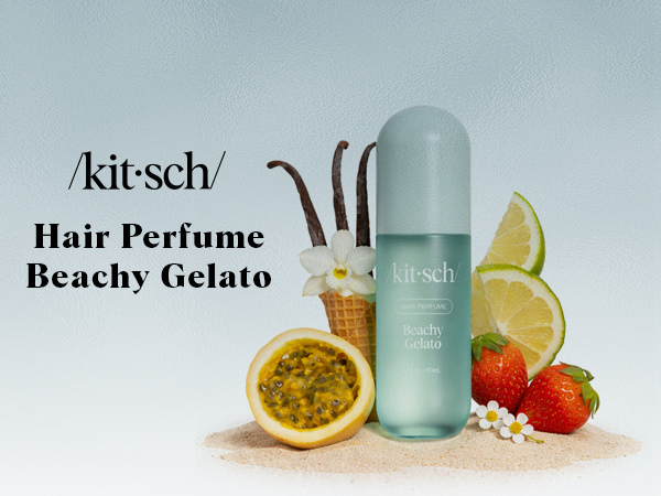 Kitsch Hair Perfume for Women- Beachy Gelato | Clean, Deodorizing & Patented Odor-Eliminating Technology Hair Spray & Body Mist- Freshen Hair, Body & Pillows- Tropical Citrus, Vanilla Bean Scent- 50mL