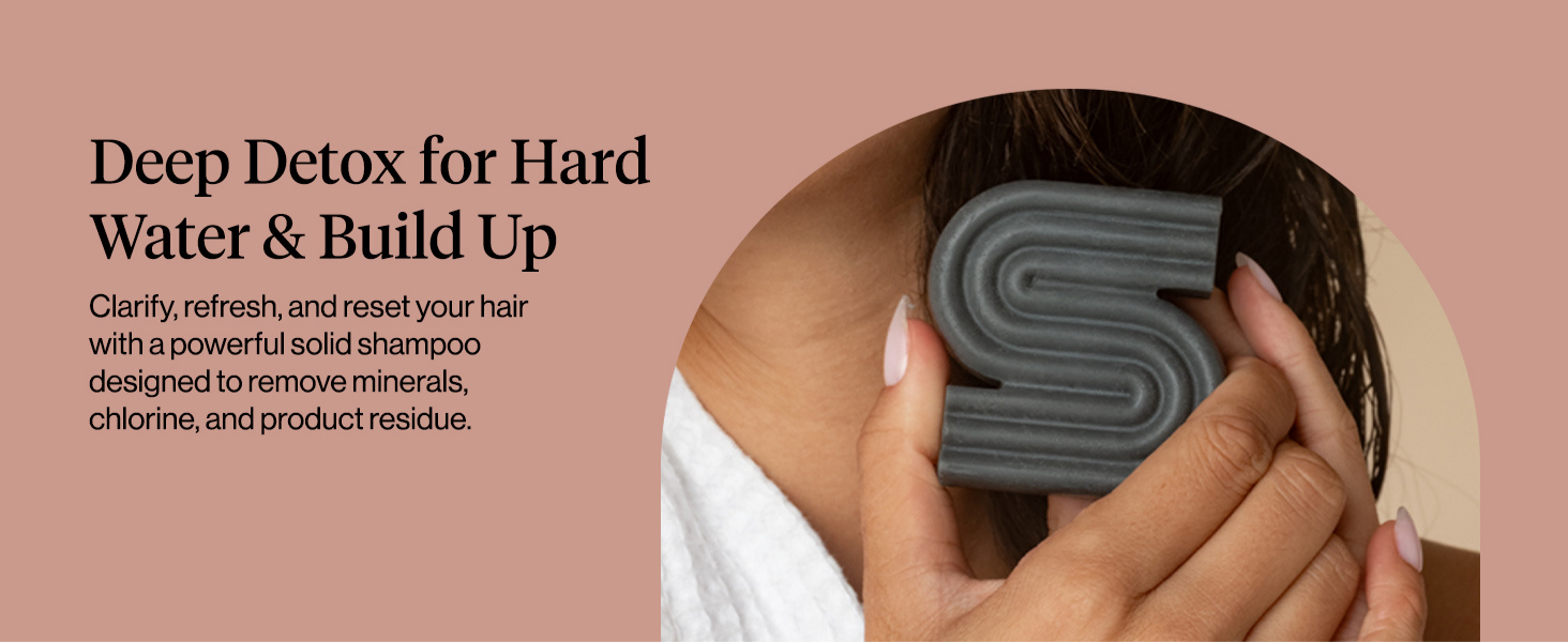 Kitsch Clarifying Shampoo Bar – Detox Shampoo for Hard Water & Chlorine Build Up – Hair Shampoo for Women & Men – Hair Care w/Apple Cider Vinegar, Activated Charcoal & Vitamin C, Color-Safe - 91g