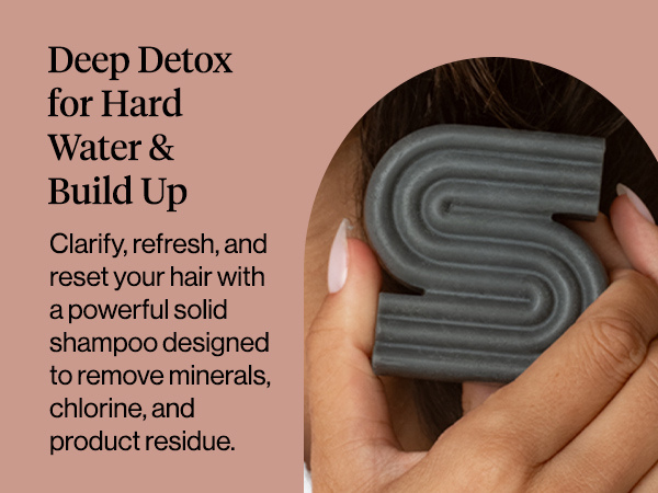 Kitsch Clarifying Shampoo Bar – Detox Shampoo for Hard Water & Chlorine Build Up – Hair Shampoo for Women & Men – Hair Care w/Apple Cider Vinegar, Activated Charcoal & Vitamin C, Color-Safe - 91g