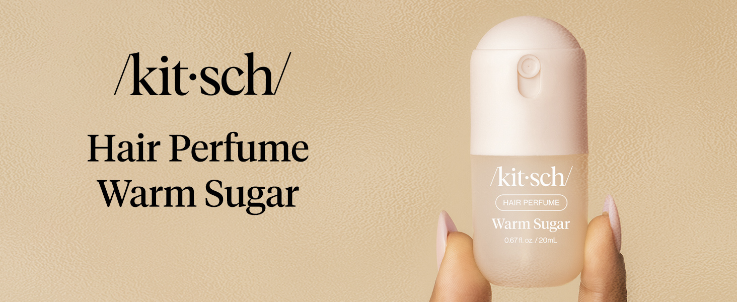 Kitsch Hair Perfume for Women - Warm Sugar | Clean, Deodorizing & Patented Odor-Eliminating Technology Hair Spray & Body Mist - Freshen Hair, Body & Pillows - Pink Grapefruit & Vanilla Scent - 20mL