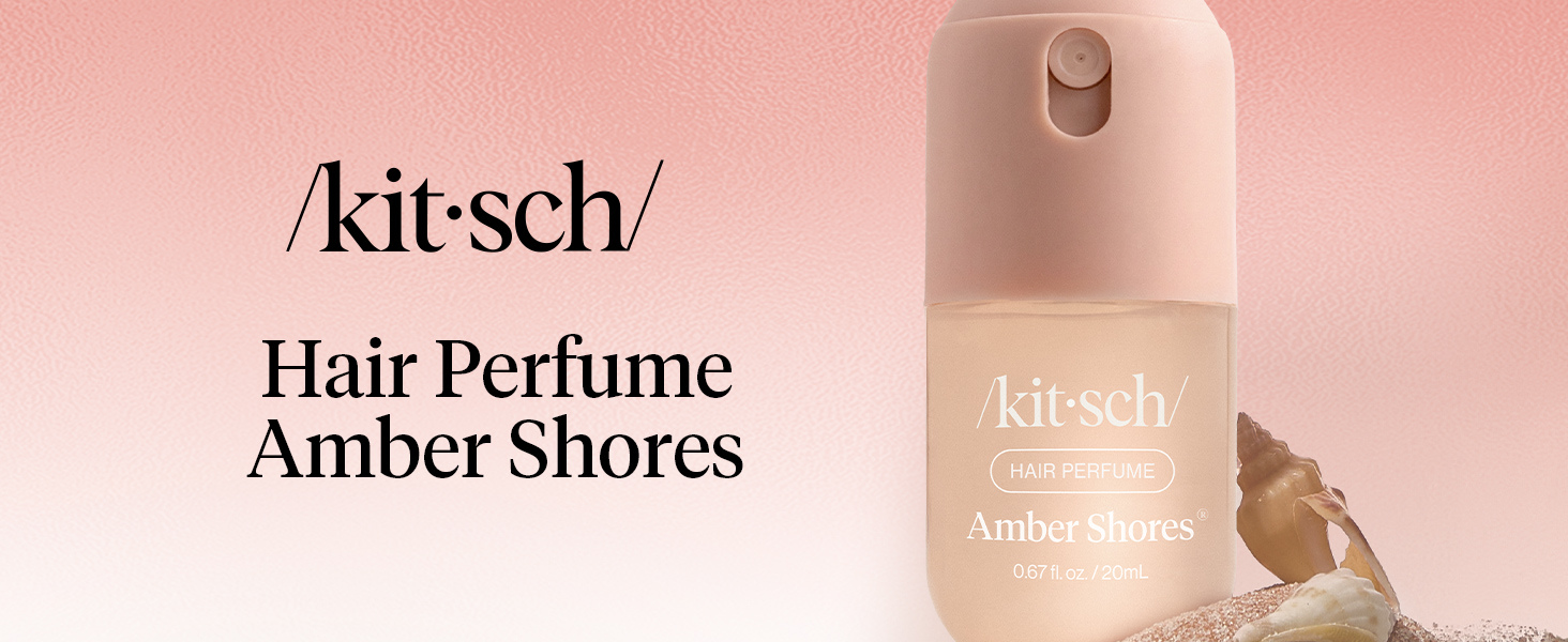 Kitsch Hair Perfume for Women - Amber Shores | Clean, Deodorizing & Patented Odor-Eliminating Technology Hair Spray & Body Mist - Freshen Hair, Body & Pillows - Woody Aquatic Scent - 20mL