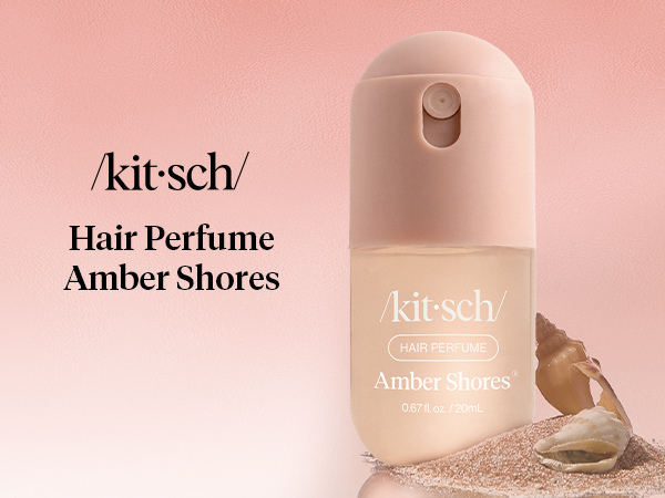Kitsch Hair Perfume for Women - Amber Shores | Clean, Deodorizing & Patented Odor-Eliminating Technology Hair Spray & Body Mist - Freshen Hair, Body & Pillows - Woody Aquatic Scent - 20mL