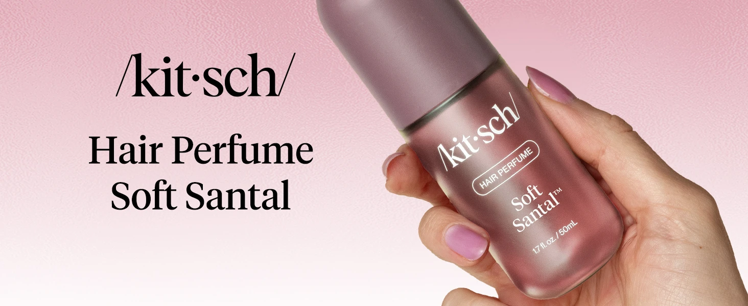 Kitsch Hair Perfume for Women – Hair Spray & Body Mist – Soft Santal, 50mL | Clean, Deodorizing & Patented Odor-Eliminating Technology – Freshen Hair, Body & Pillows – Made in USA