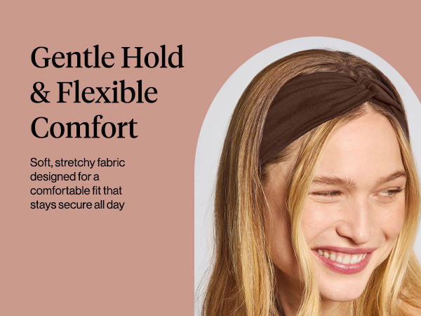 Kitsch Wide Headbands for Women Non Slip - Rosewood, 2pcs - Running Headbands for Girls, Ideal for Working Out, Yoga, Gym, or Lounging – Stretchy Head Bands – Fashion Hair Accessories