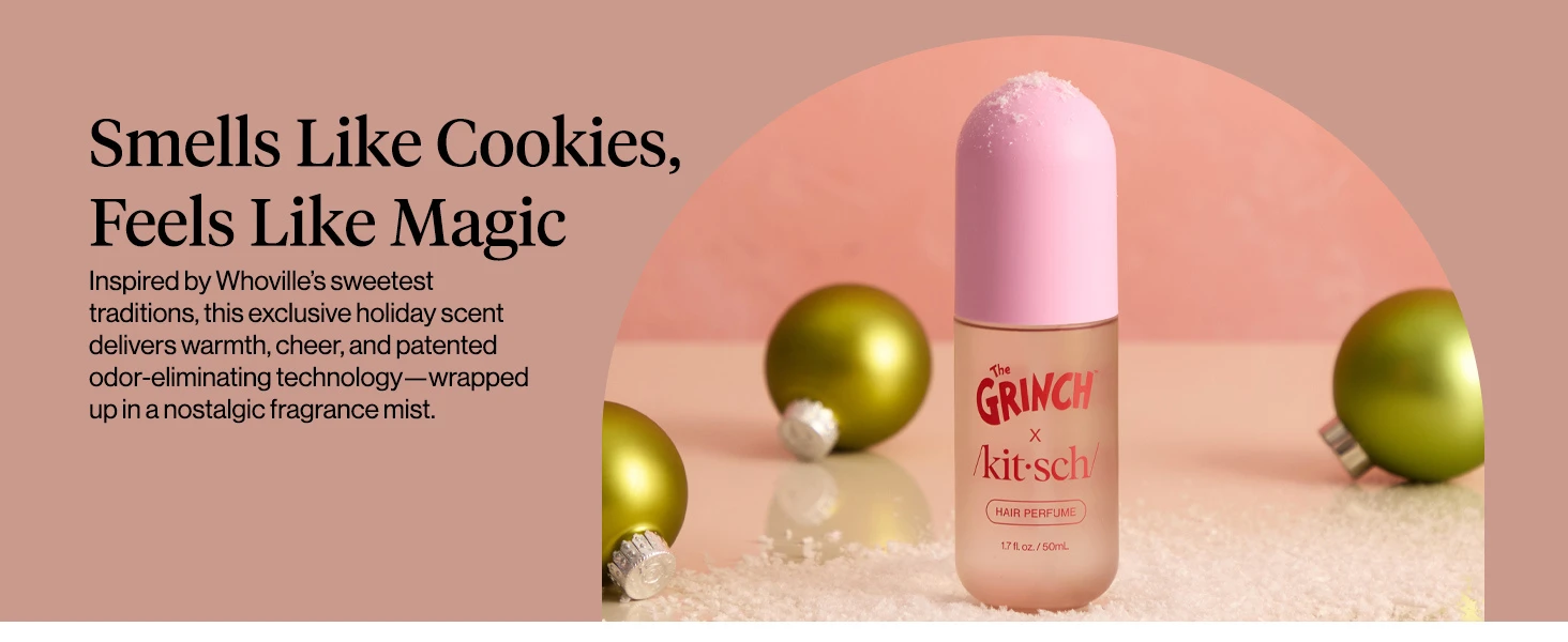 Kitsch Hair Perfume for Women &ndash; Hair Spray & Body Mist &ndash; 50mL - Warm Cookie-Scented Hug &ndash; Clean, Deodorizing & Patented Odor-Eliminating Technology &ndash; Freshen Hair, Body & Pillows