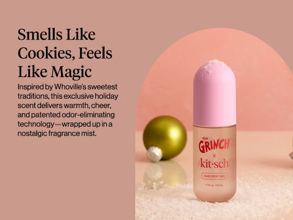 Kitsch Hair Perfume for Women &ndash; Hair Spray & Body Mist &ndash; 50mL - Warm Cookie-Scented Hug &ndash; Clean, Deodorizing & Patented Odor-Eliminating Technology &ndash; Freshen Hair, Body & Pillows